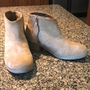 Toms Kids Taupe Suede Ankle Zip Boot